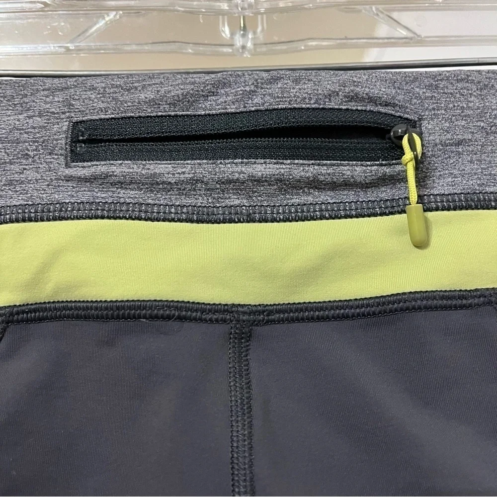 LULULEMON Run: Inspire Crop II Grey Light Green Leggings Size 6 - Picture 7 of 8